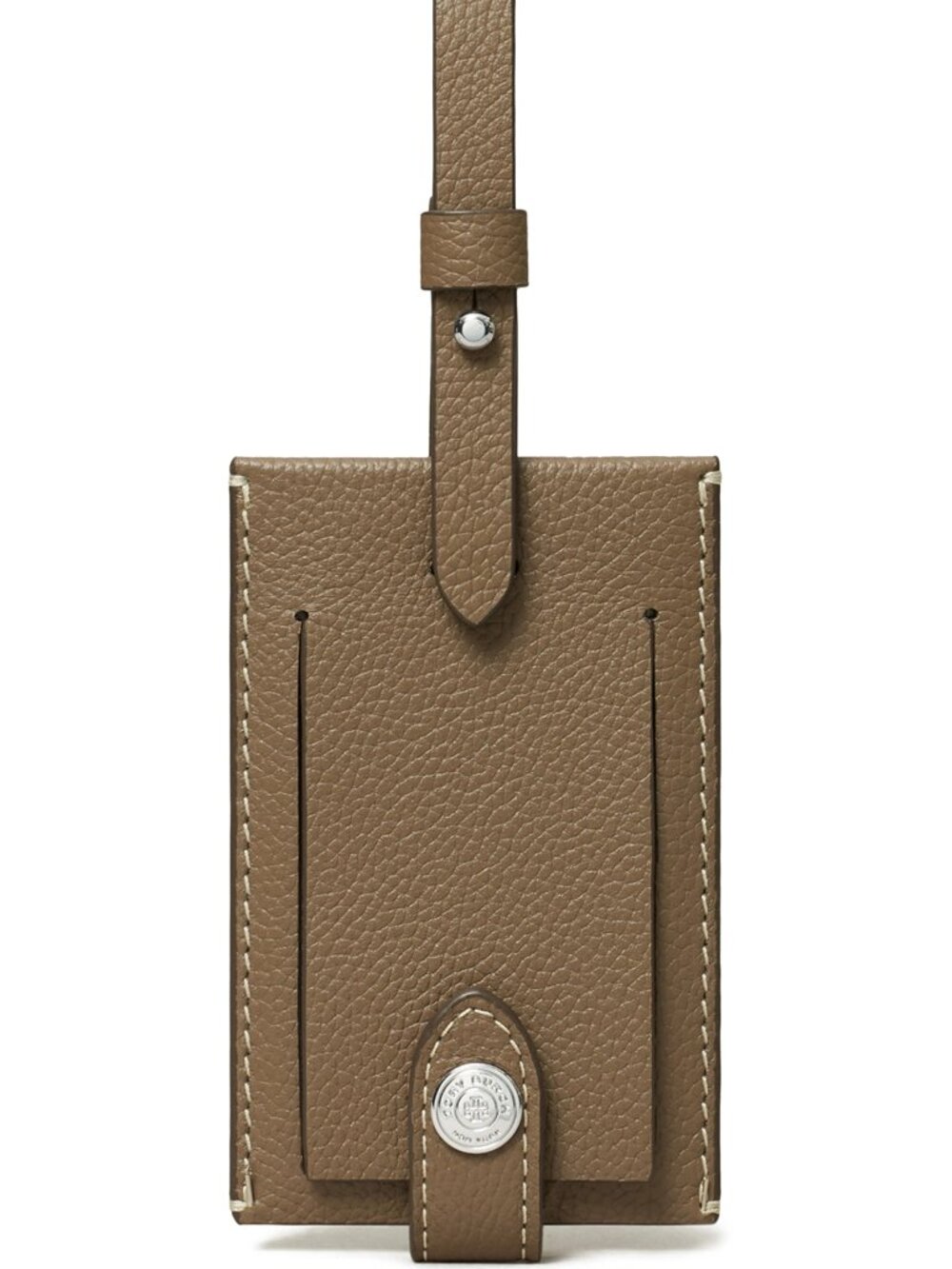 Tory Burch $100 Leather Luggage Tag Wild Mushroom NWT!